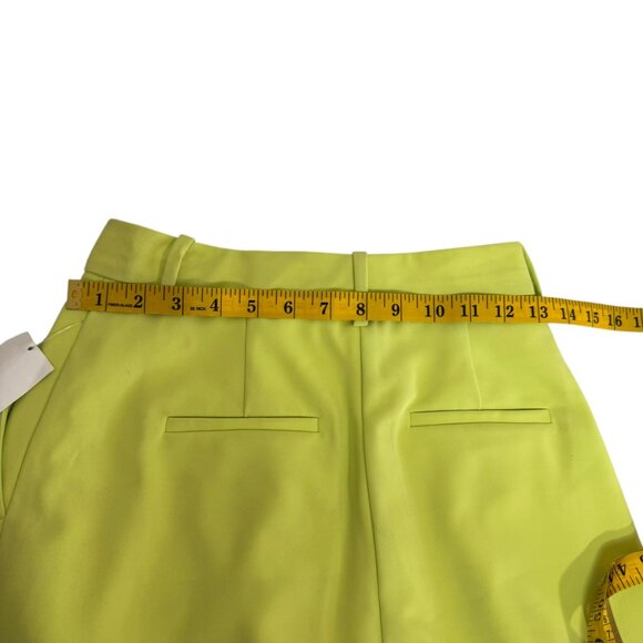 Derek Lam 10 Crosby Neon Chartreuse Pleated Shorts NWT | Size 00 - Picture 7 of 7